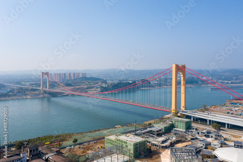 Drone view of Yichang city Hubei Province, China