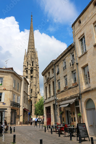 Bordeaux (France) - Place Planterose - Basilica Saint Michel in the background