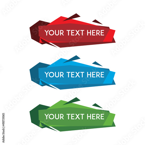 banner set, text box, title box, speech text, speech title, frame text, frame title, text border, title border