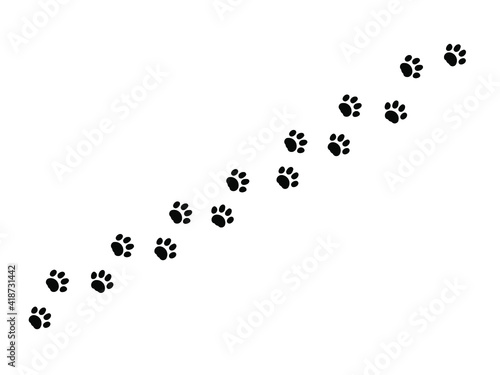 black vector animal footprint walk