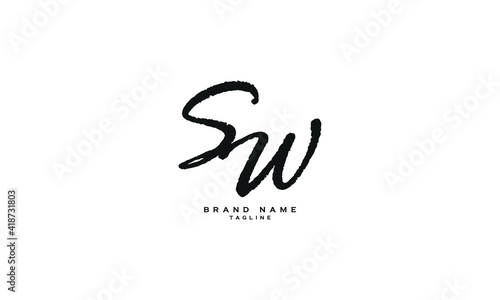 SW, WS, Abstract initial monogram letter alphabet logo design