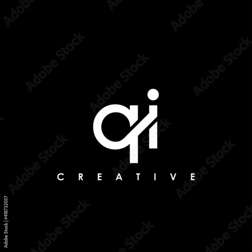 QI Letter Initial Logo Design Template Vector Illustration