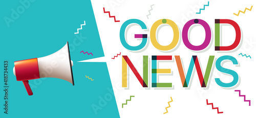 Megaphone with "Good News" Speech Bubble 