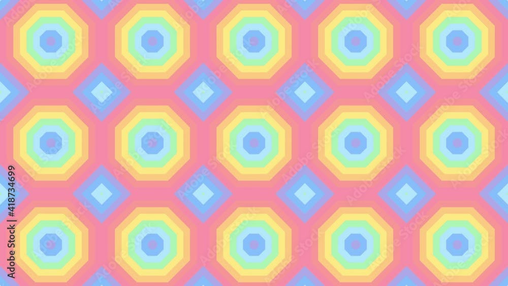 Beautiful animated mosaic with rainbow colors in seamless loop motion graphics background Beautiful animated mosaic with rainbow colors in seamless loop motion graphics background