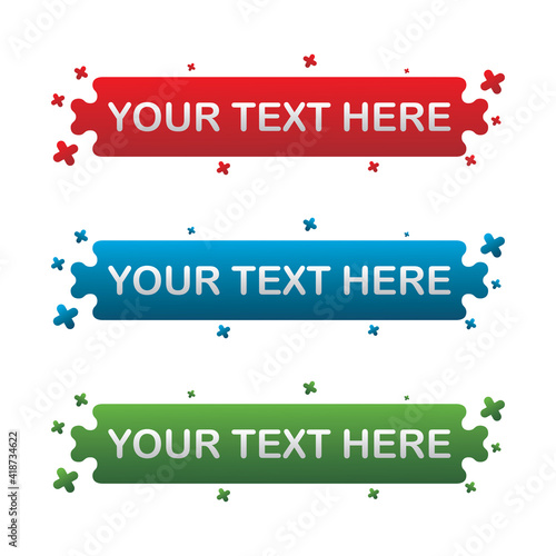 banner set, text box, title box, speech text, speech title, frame text, frame title, text border, title border