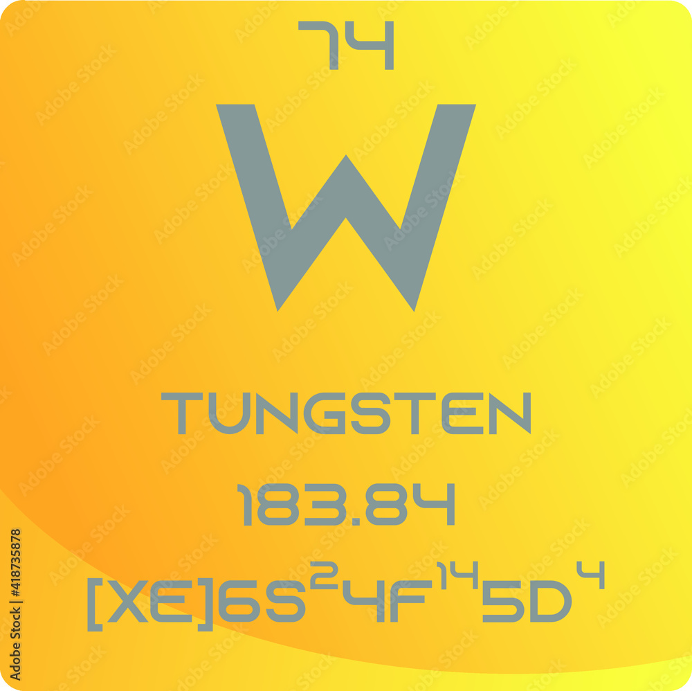 Grafika wektorowa Stock Tungsten W Transition metal Chemical Element