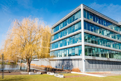 Empty office building in lockdown