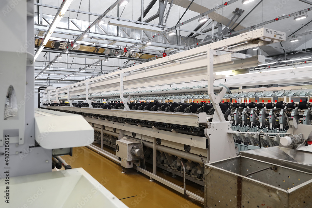 Factory for the production of threads and fabrics