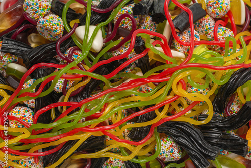 Tasty jelly sweets. Top view. © Nikolay