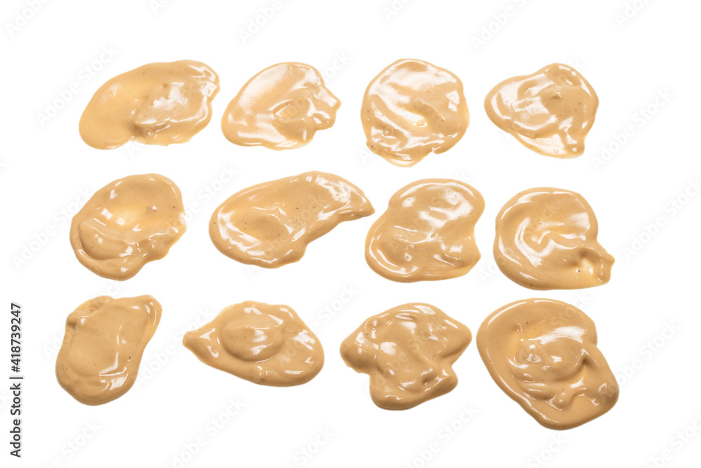 Mushroom sauce splashes isolated on white background. Mushroom sauce splashes isolated on white background.