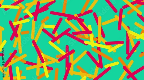 Trendy colorful fun shapes and pattern on seamless loop