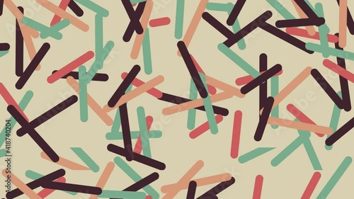 Trendy colorful fun shapes and pattern on seamless loop