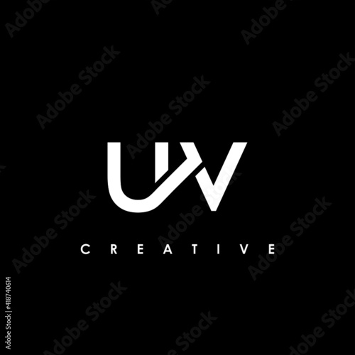 UV Letter Initial Logo Design Template Vector Illustration