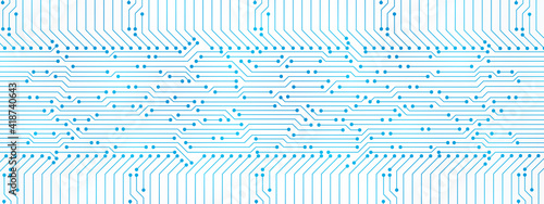 Abstract Technology Background, blue circuit board pattern, microchip, power line