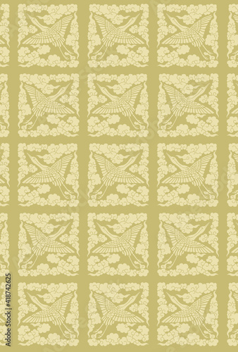 平安有職文様_雲鶴（うんかく）03_壁紙・カラー