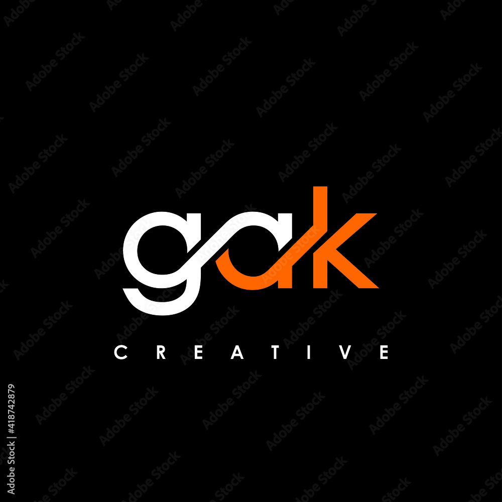 GAK Letter Initial Logo Design Template Vector Illustration