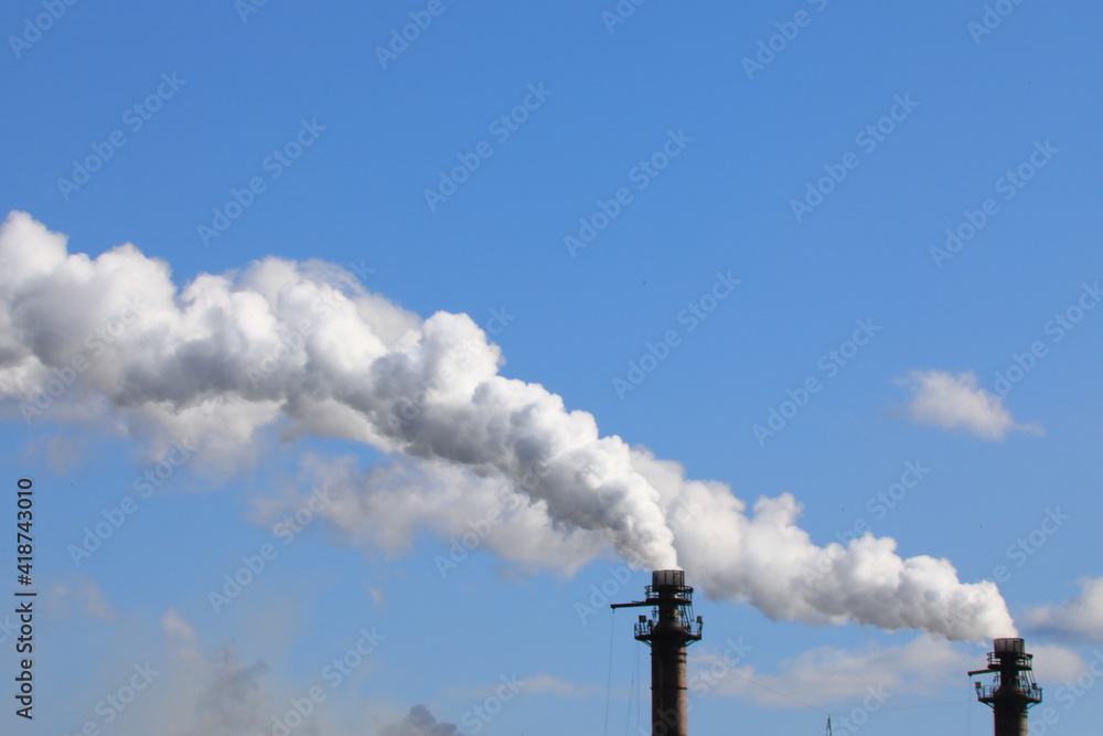 Air Pollution emissions from a smoke stack Air Pollution emissions from a smoke stack