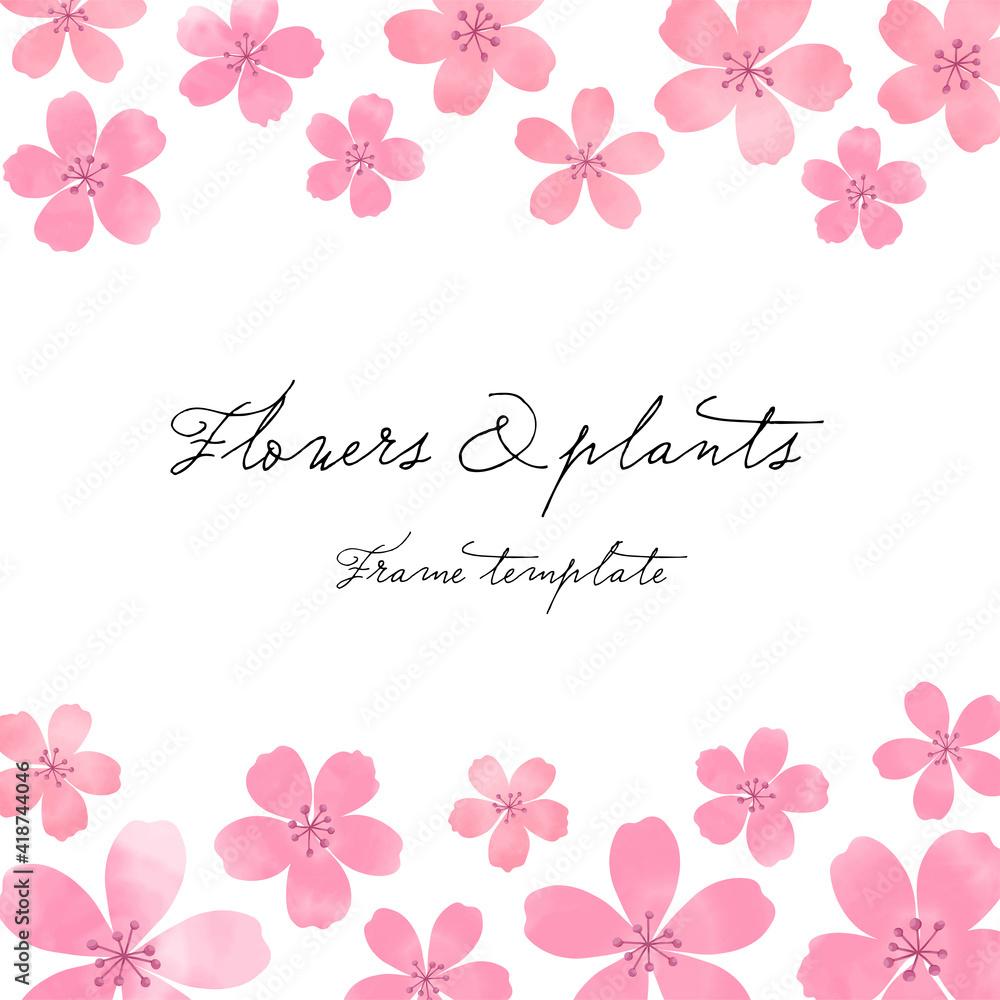 Flowers and plants Frame template Flowers and plants Frame template