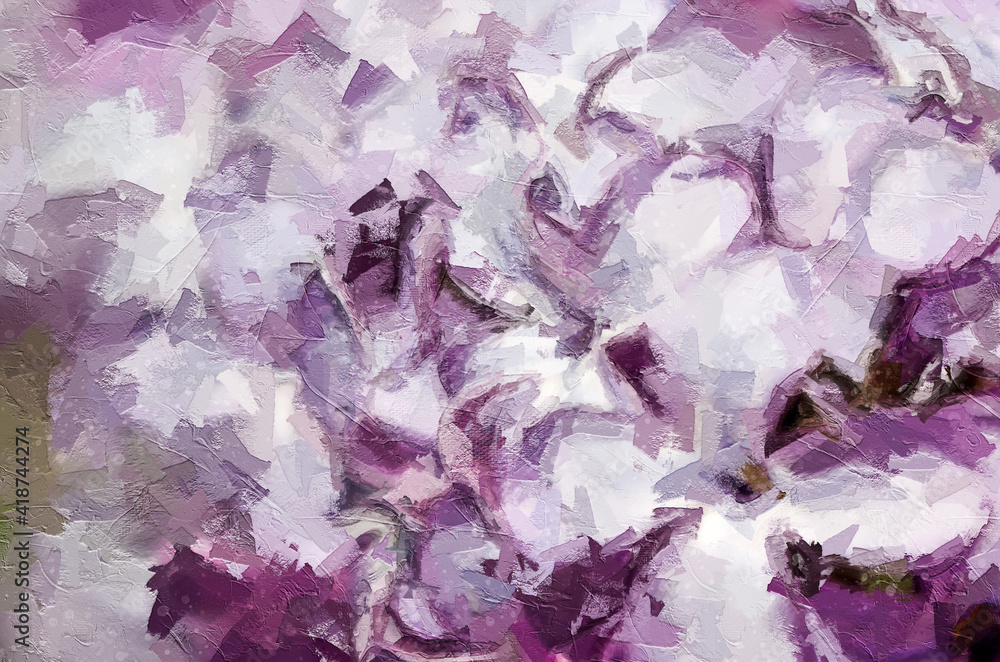 Impressionistic Style Artwork of the Delicate Lilac Blossoms Blooming in Early Spring Impressionistic Style Artwork of the Delicate Lilac Blossoms Blooming in Early Spring
