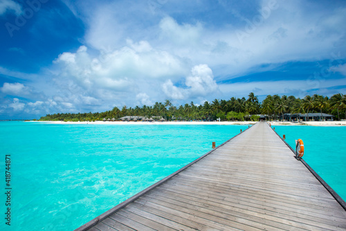 tropical sea under the blue sky. Sea landscape.