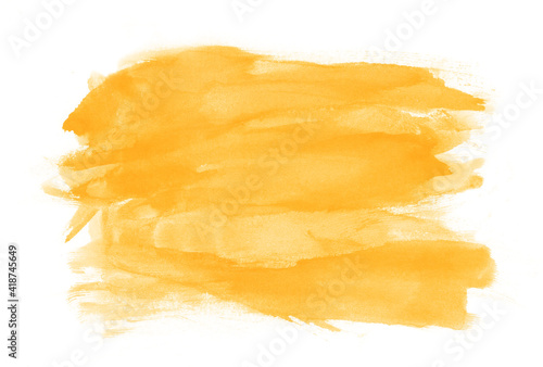 hand drawn yellow watercolor paint background. 