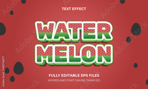 Editable 3D Text Effect With Water Melon Theme 