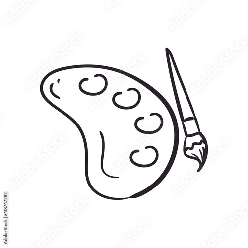 Palette and brush