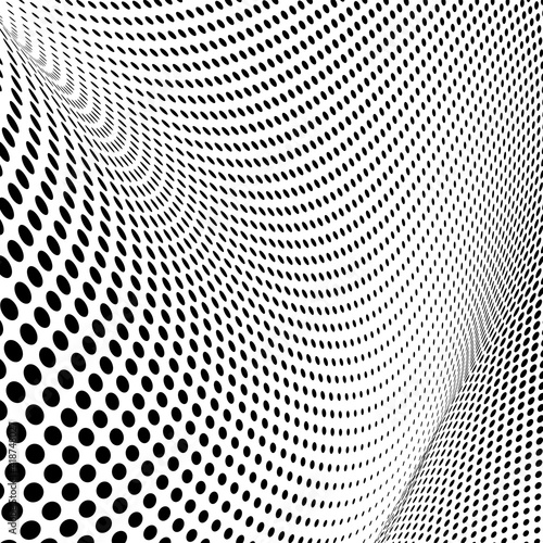 Abstract halftone wave dotted background