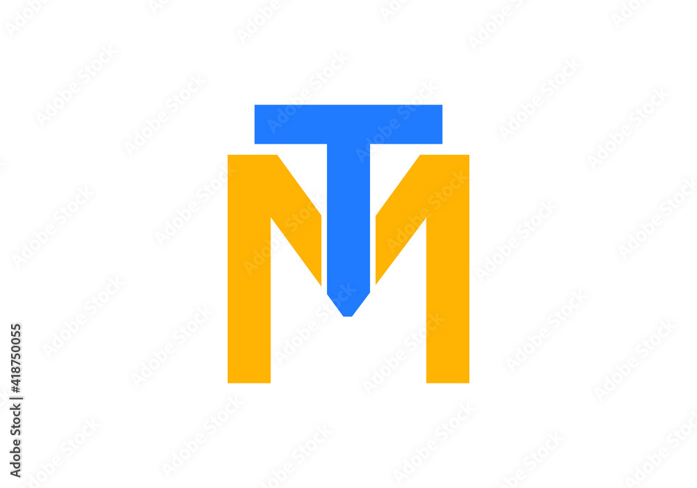 Initial Monogram Letter T M Logo Design Vector Template - obrazy, fototapety, plakaty 