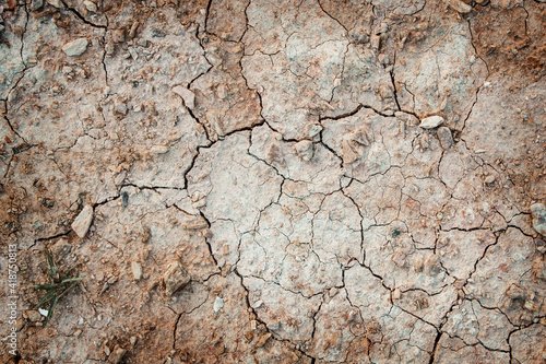 Cracked Soil during Dry Season. Earth Climate Change Drought. Global Warming Concept 