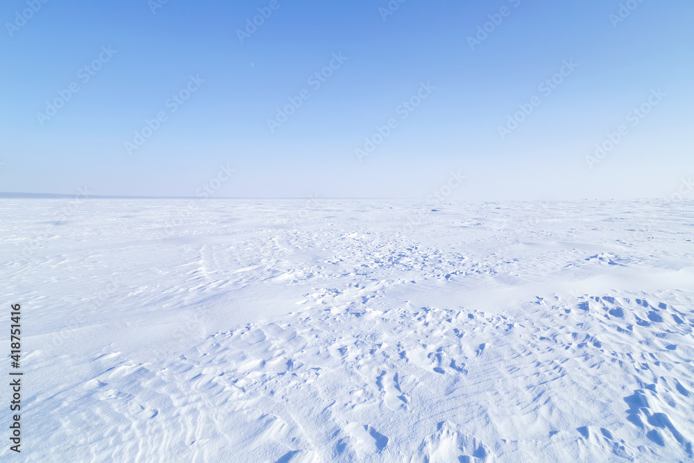 Snowy northern landscape on a clear winter day