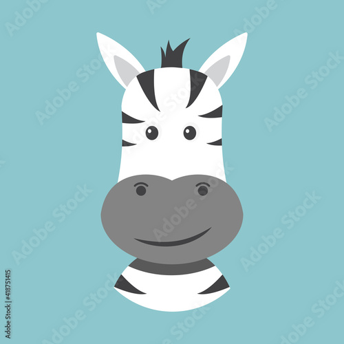 Cartoon Character Zebra Isolated on White Background. Vector.