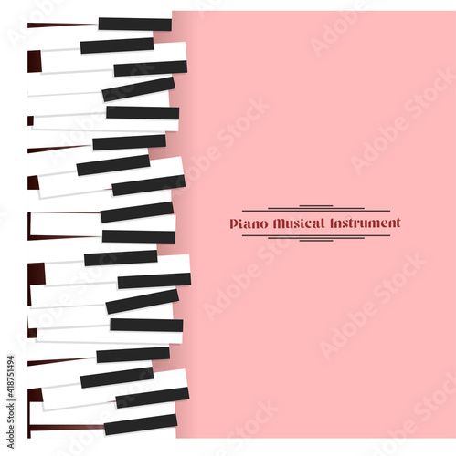Vector illustration of piano musical instrument logo design, world music day celebration