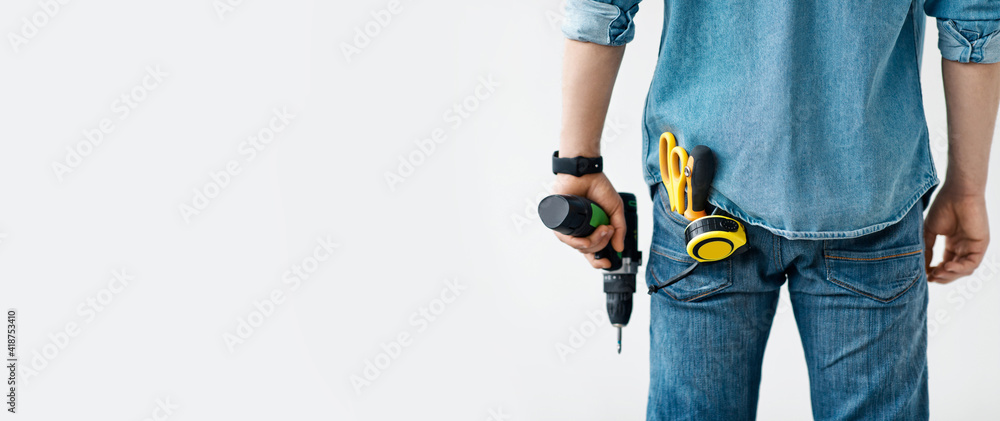 Men work, home renovation, construction or carpentry business Men work, home renovation, construction or carpentry business