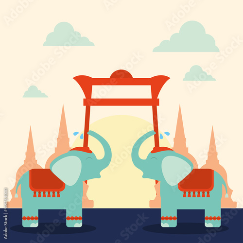 Songkran festival elephants