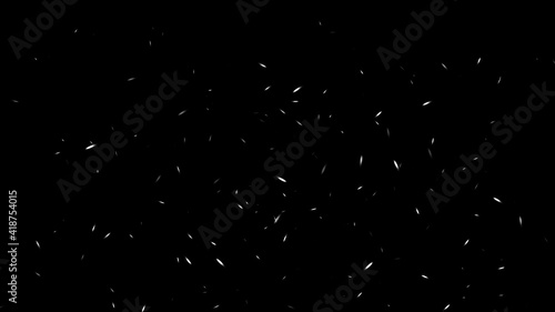 Perfect fire particles embers sparks on isolated black background . Texture overlays. Explosion burn effect. Stock illustration.