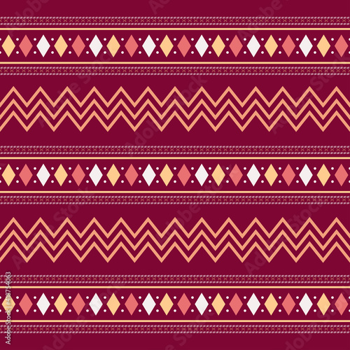 Seamless geometric background motif ulos batak, aztec, boho. seamless traditional textile bandhani sari border. creative seamless indiant bandhani textures border design