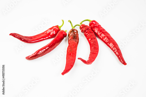 Red hot chili pepper isolated on white background.