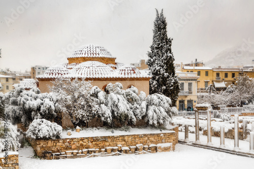 Snow in Athens - Fethiye Mosque