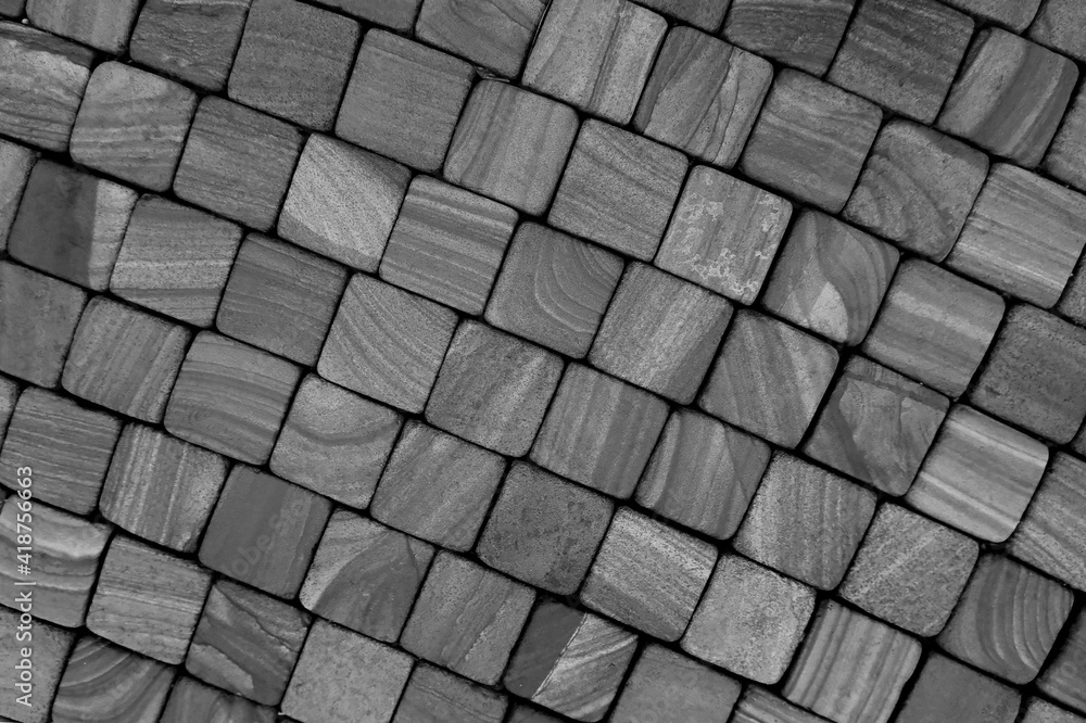 The texture of the paved tile The texture of the paved tile