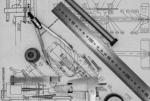 measuring tools and spare parts for machine tools on drawings