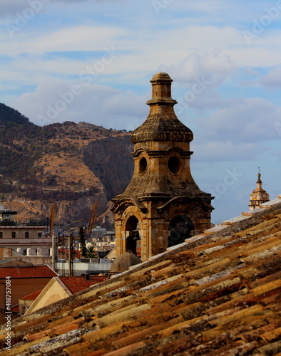 Palermo, Italy, September 03, 2017, Monastery of Santa Caterina, panoramic photo of the city from the monastery from which you can see the roofs of the city