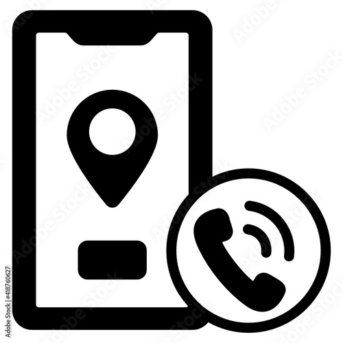 
A call tracking option in phone, solid icon

