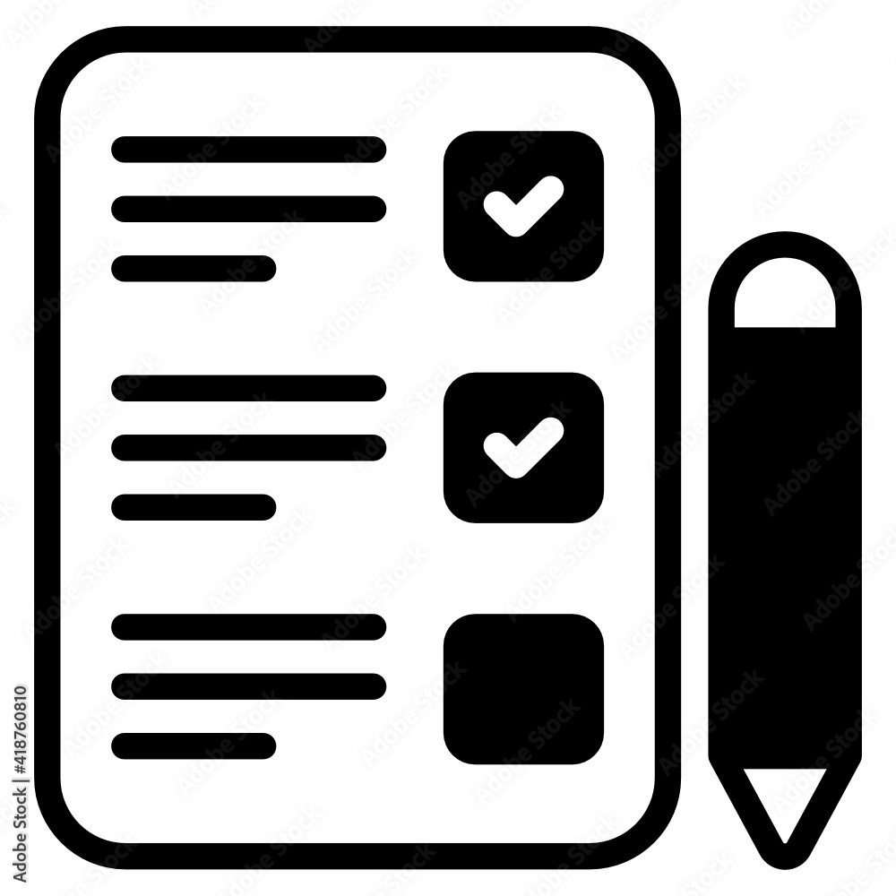 Requirement list, todo list, tasks list in solid icon
Requirement list, todo list, tasks list in solid icon