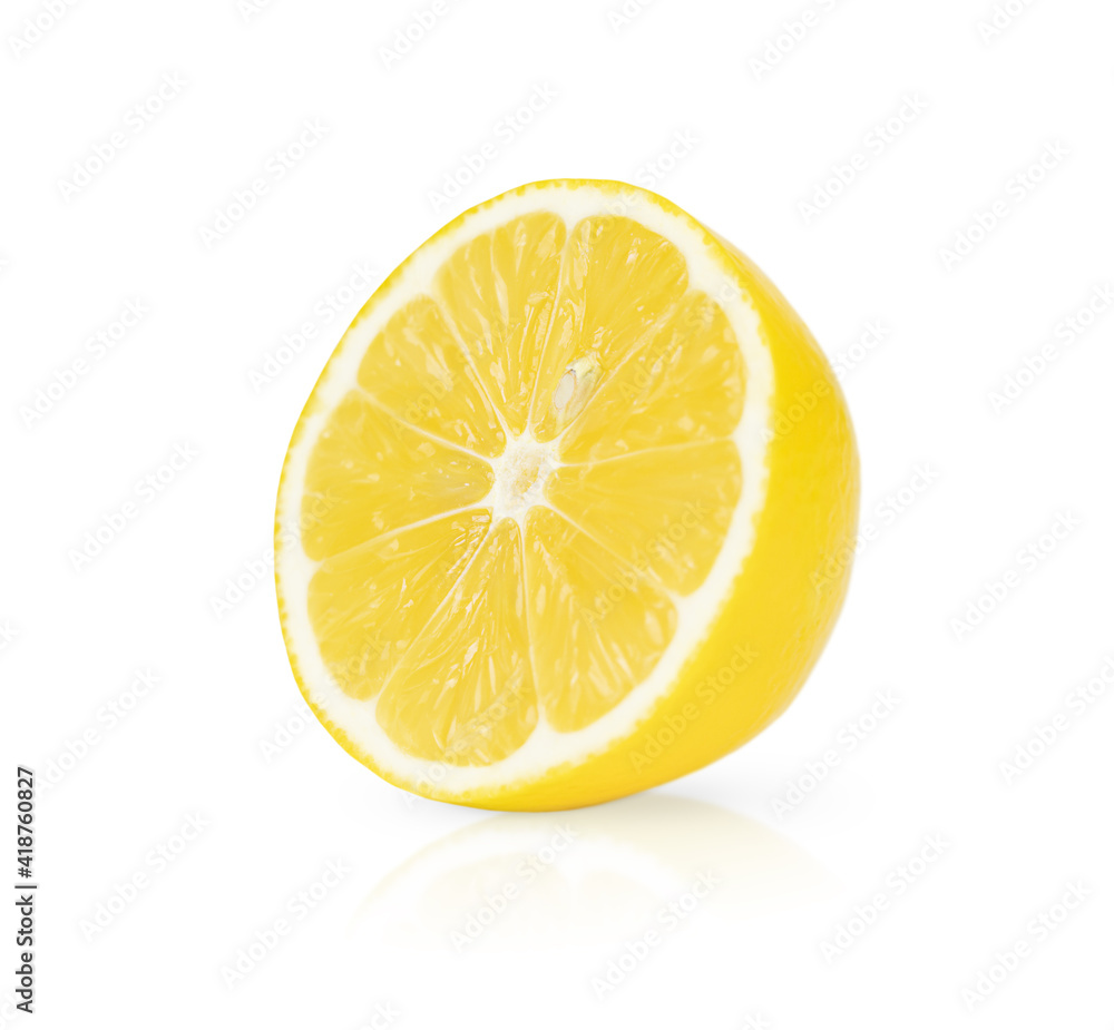 A half of lemon isolated on white background