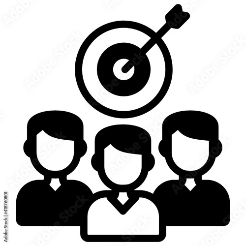 
Icon of self organization in modern glyph style

