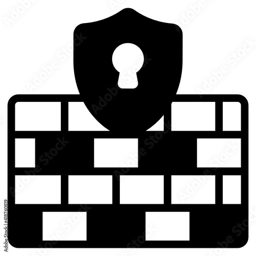 
Penetration testing glyph icon design 

