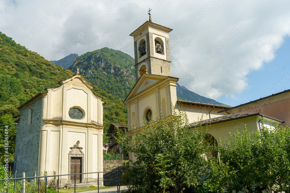 Old church at Civo, in Valtellina, italy