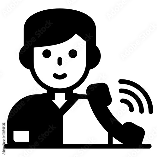 
A telemarketing solid icon design

