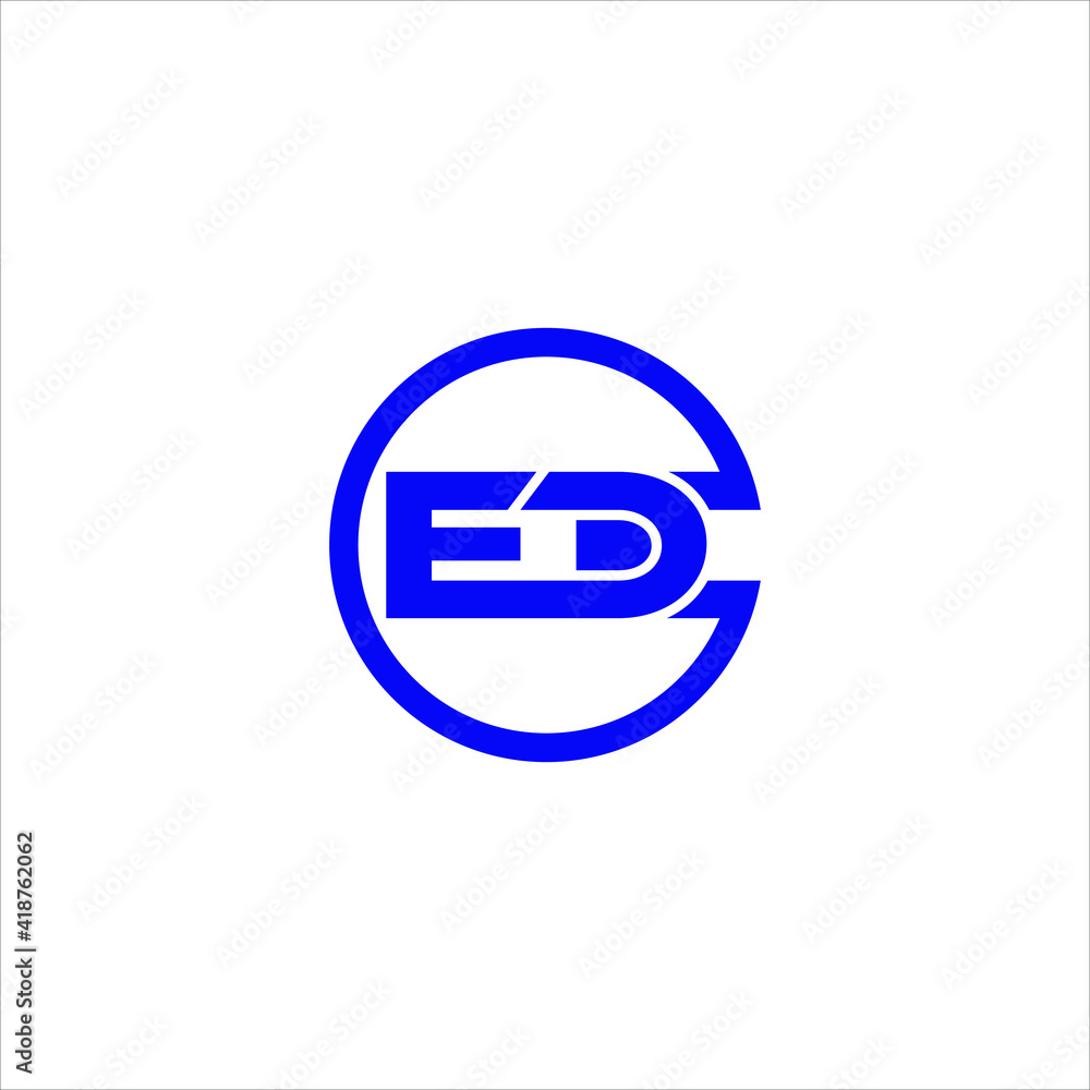 ED letter and logo design bacground blu and white ED letter and logo design bacground blu and white